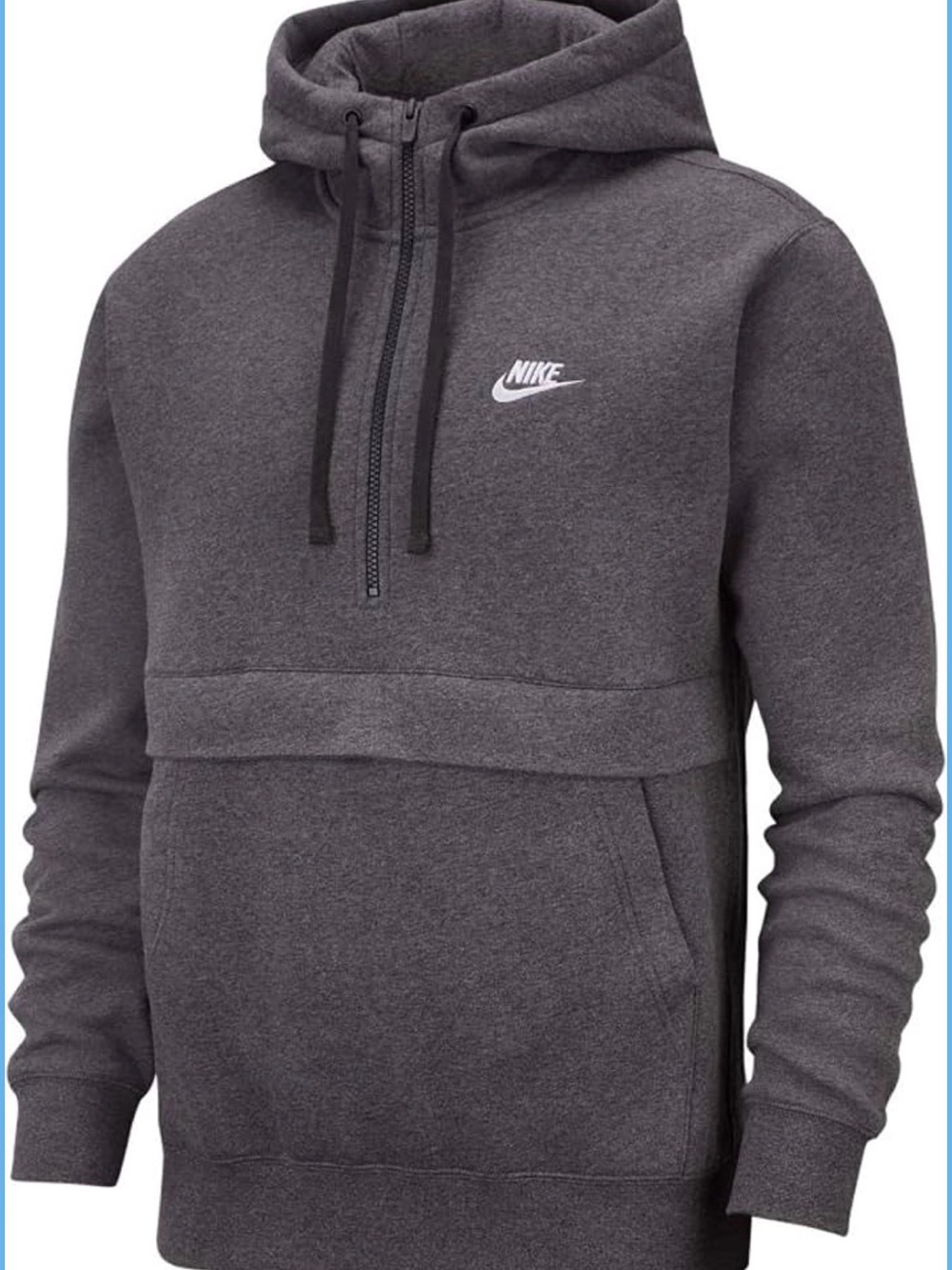 Nike Men's Sportswear Club Fleece Half-Zip Hoodie 1/4 zip Charcoal Grey XL
